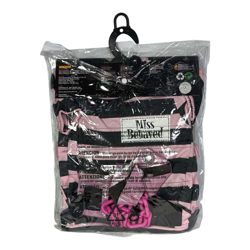 Miss Behaved Girl's Child's Small 4-6 Prisoner Convict Jail Halloween Costume - Picture 4 of 4